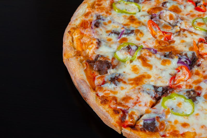 Sausage and pepper pizza at Dewey's