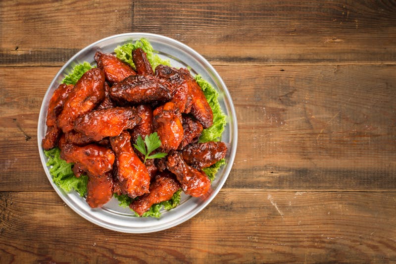 Buffalo wings at Dewey's pizza