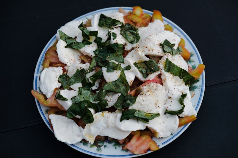 Caprese salad side at Dewey's pizza